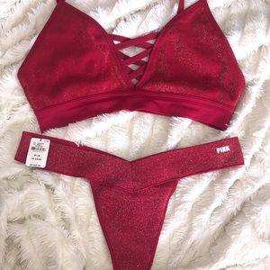 Shimmer bra and thong